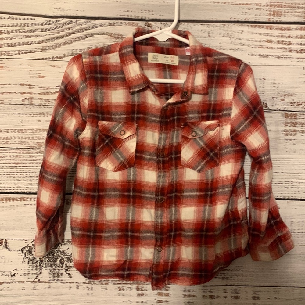 Boy red and black button up from Zara size 2/3